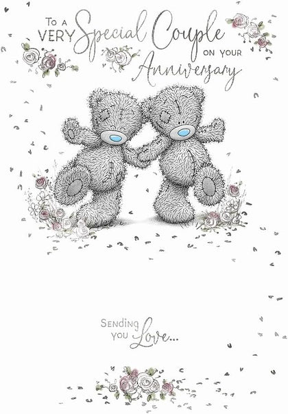 Special Couple Bears Holding Hands Anniversary Card