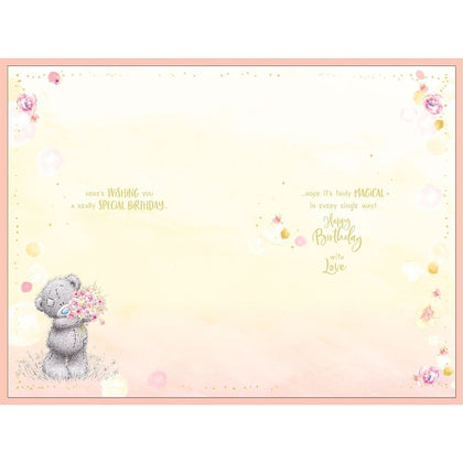 Bear With Large Jug Of Flowers Lovely Sister Luxury Handmade Birthday Card