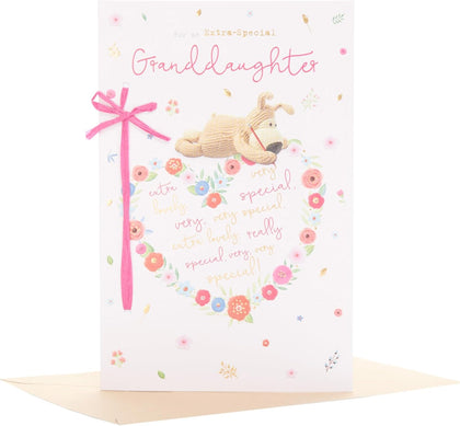 Boofle Pink Bow Granddaughter Birthday Card