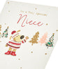 Boofle standing near Xmas Trees Niece Christmas Card