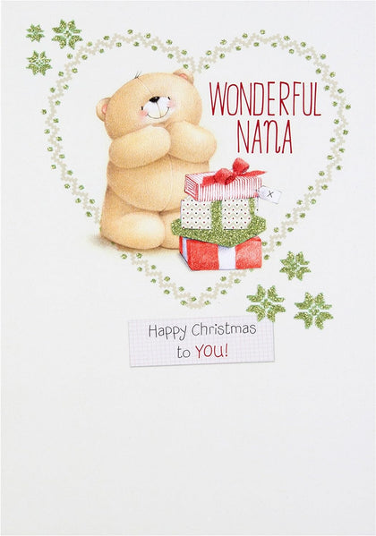 Forever Friends Nana Christmas Card 'Love and Hugs'