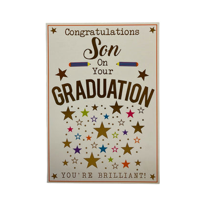 Son On Your Graduation Stars Design Congratulations Card