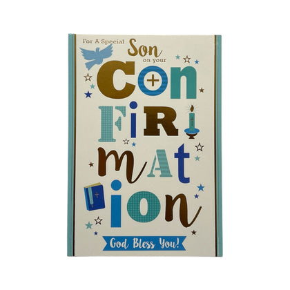 For Son On Your Confirmation Bold Lettering Design Religious Greeting Card