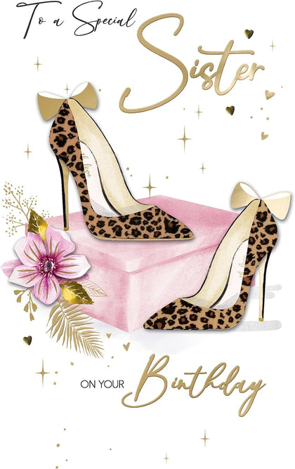 Embellished High Heels Special Sister Birthday Card