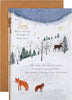 Foxes Winter Scene Traditional Winter Illustration Design Son Christmas Card