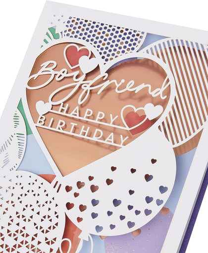 Hearts & Balloons Design Boyfriend Birthday Card