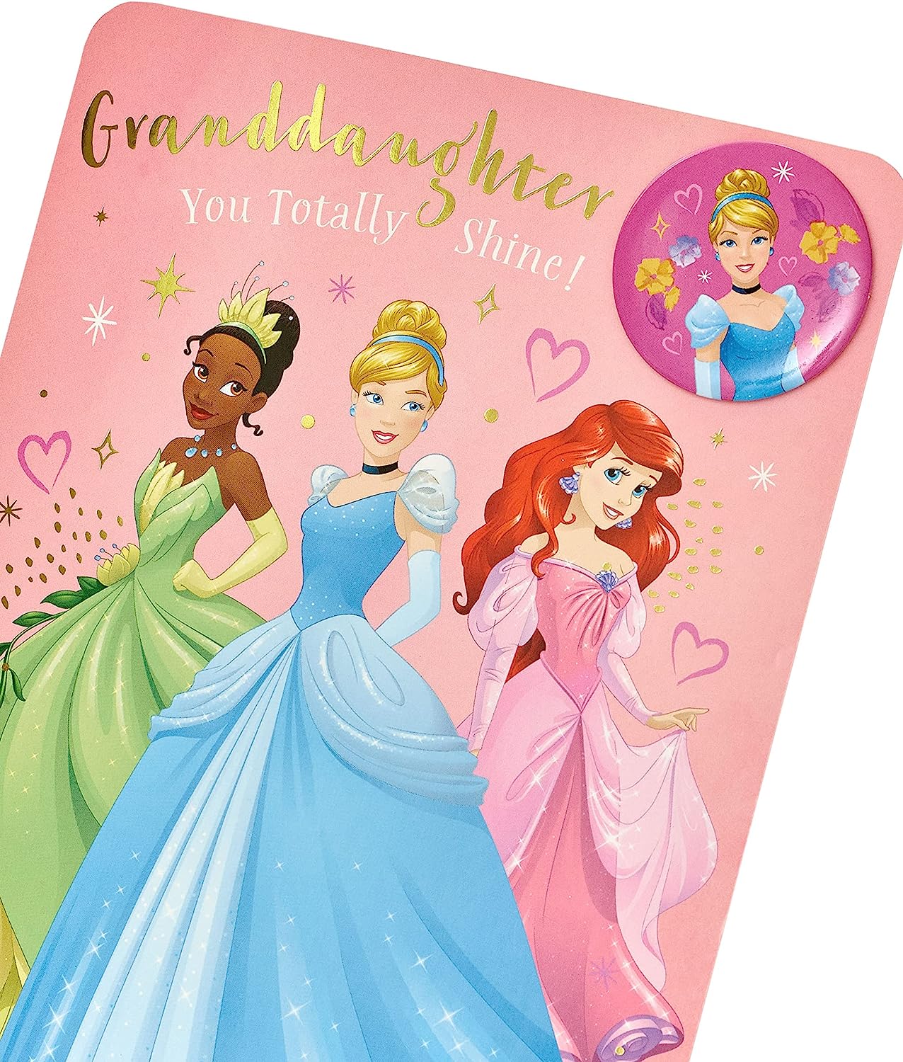 Disney Princess Cinderella Ariel Tiana Granddaughter Birthday Card Wit