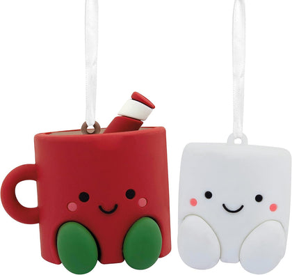 Better Together Hot Cocoa and Marshmallow Magnetic Christmas Ornaments, Set of 2 