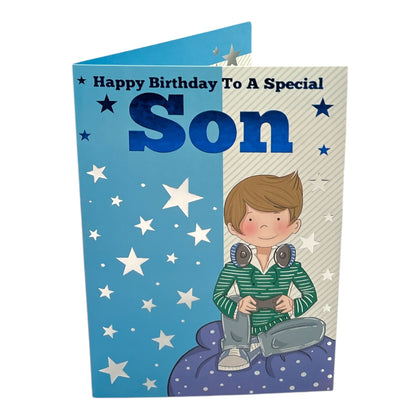 For Son Juvenile Boy Playing Game Design Birthday Card