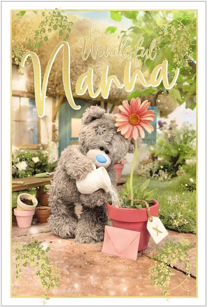 Bear Watering Flower Wonderful Nanna Photo Finish Mother's Day Card