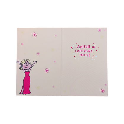 For a Special Daughter Lady with Champagne Design Witty Words Card