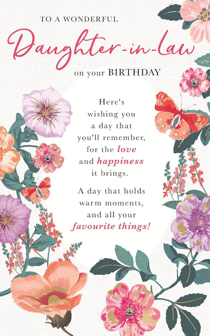 Embellished Wonderful Daughter-in-Law Birthday Card