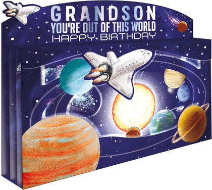 Spectacular 3D Space Out Of This World Grandson Birthday Card