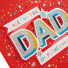 Bold Design Stars Red Holographic Foil Dad Father's Day Card