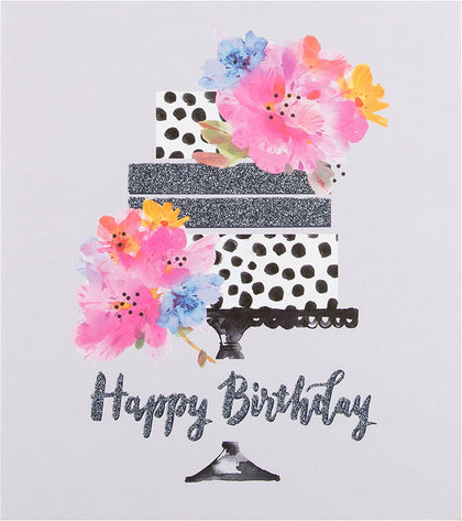 Birthday Card 'Cake' With Glitter Finish