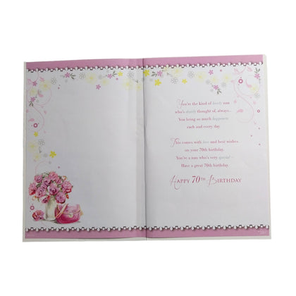 With Lots of Love On Nan 70th Birthday Celebrity Style Card