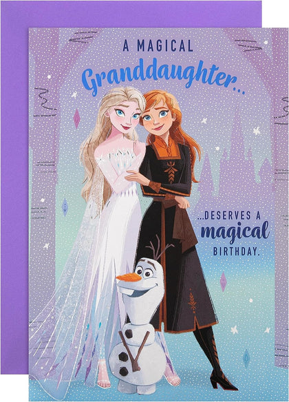 Disney Frozen Design with Activity Granddaughter Birthday Card