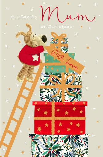 Boofle on Ladder Mum Christmas Card