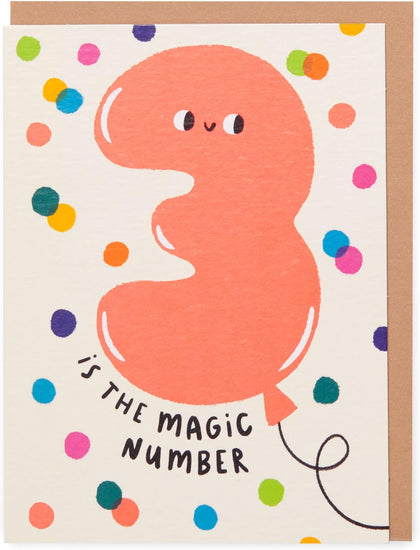 Kindred Three Is The Magic Age 3 Birthday Card