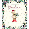 Boofle Holding Winter Sprig Grandma Christmas Card