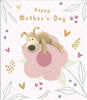 Cute Boofle On Beautiful Pink Flower Mother's Day Card