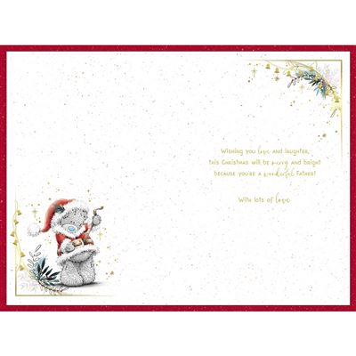 Bear Wearing Santa Outfit Dad Christmas Card