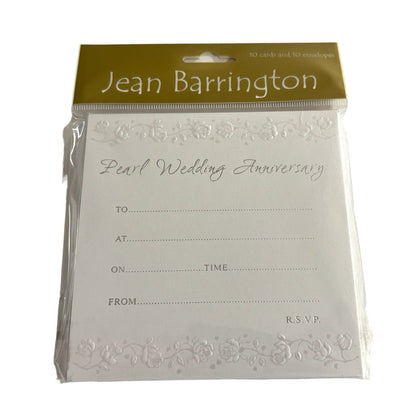 Pearl Wedding Anniversary Invitations Pack of 10