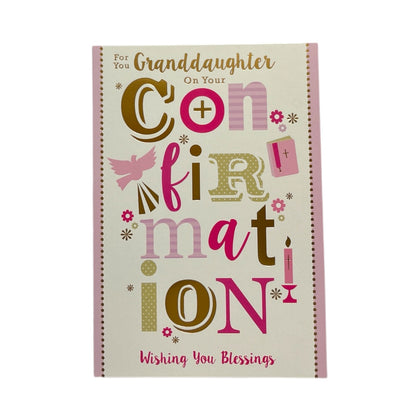 For You Granddaughter On Your Confirmation Lettering Design Religious Card