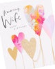 Love Heart Balloons Design Wife Birthday Card