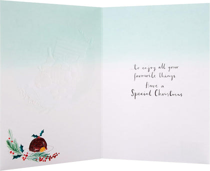 Contemporary Illustrated Design with 3D Attachment Christmas Card for Mum and Dad