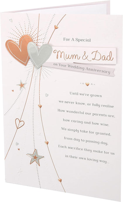 Heartfelt Message Mum & Dad Wedding Anniversary Card