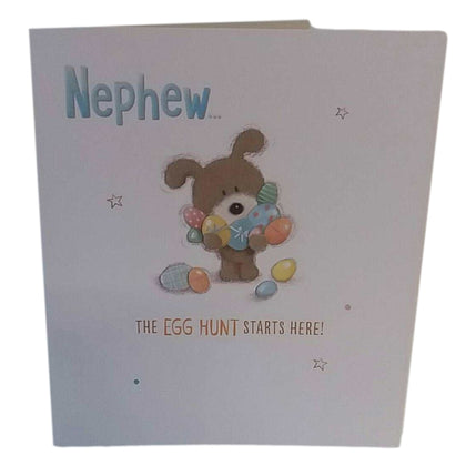 Nephew Egg Hunt Lots Of Woof Easter Card 