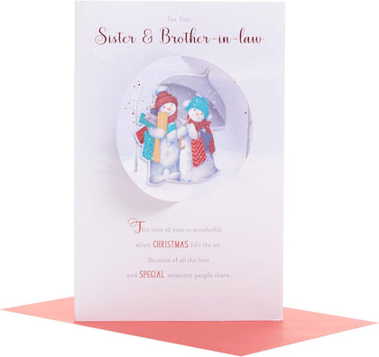 Snow Couple Design Sister & Brother-In-Law Christmas Card