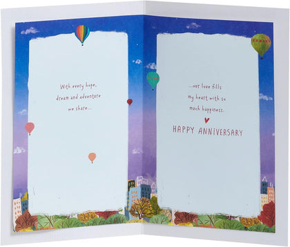 Hot Air Balloon Design Husband Wedding Anniversary Card