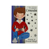 Cousin Male Juvenile Boy In Red Shirt Design Birthday Card