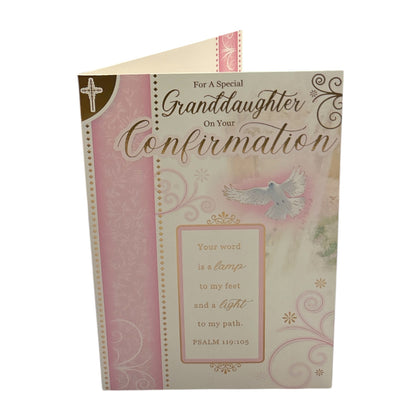 For Special Granddaughter Dove Design Confirmation Religious Greeting Card