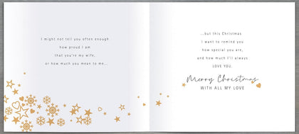 Wonderful Wife Love Hearts 3D Cut Out Luxury Christmas Card