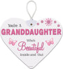 GRANDDAUGHTER HeartFelts Hanging Plaque