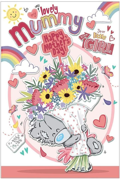 Bear With Flowers From Little Girl Mother's Day Card