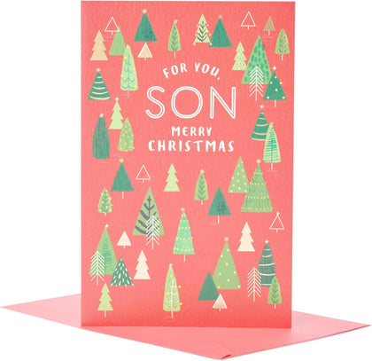 Xmas Trees Design Son Christmas Card