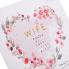 Contemporary Floral Heart Design Wife Anniversary Card