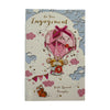 On Your Engagement Couple Mice In Hot Air Balloon Design Congratulations Card