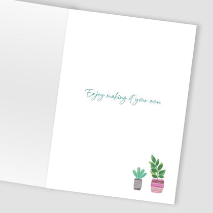 Plant Pals! Contemporary New Home Congratulations Card