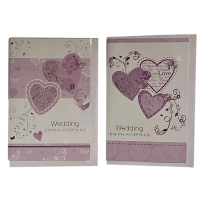 Wedding Evening Acceptance Card Purple Heart Send Any From 2 Design 