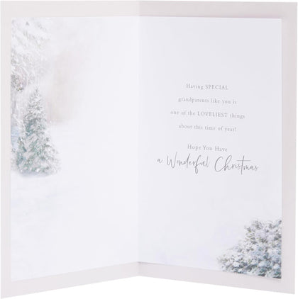 Stunning Snowcouple Design Nana & Grandad Christmas Card