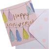 Pom Pom Bunting Design Open Anniversary Card