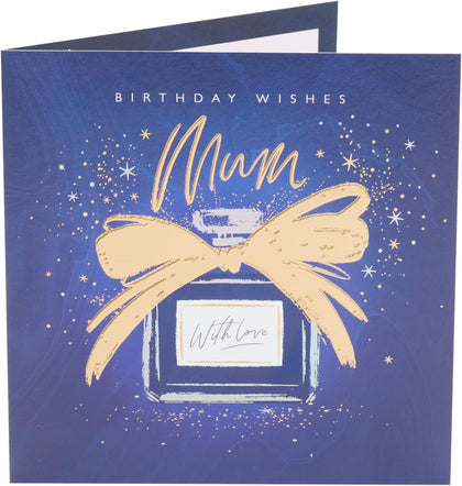 Blue & Gold Design Mum Birthday Card