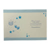 On Birth Of Baby Grandson A Brown Teddy Blue Congratulations Card