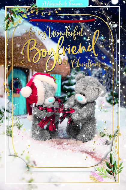 Bears With Scarves 3D Holographic Wonderful Boyfriend Christmas Card 