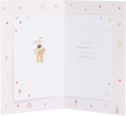 Boofle Pink Bow Granddaughter Birthday Card